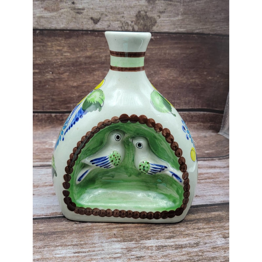 Mexican bird pottery vase